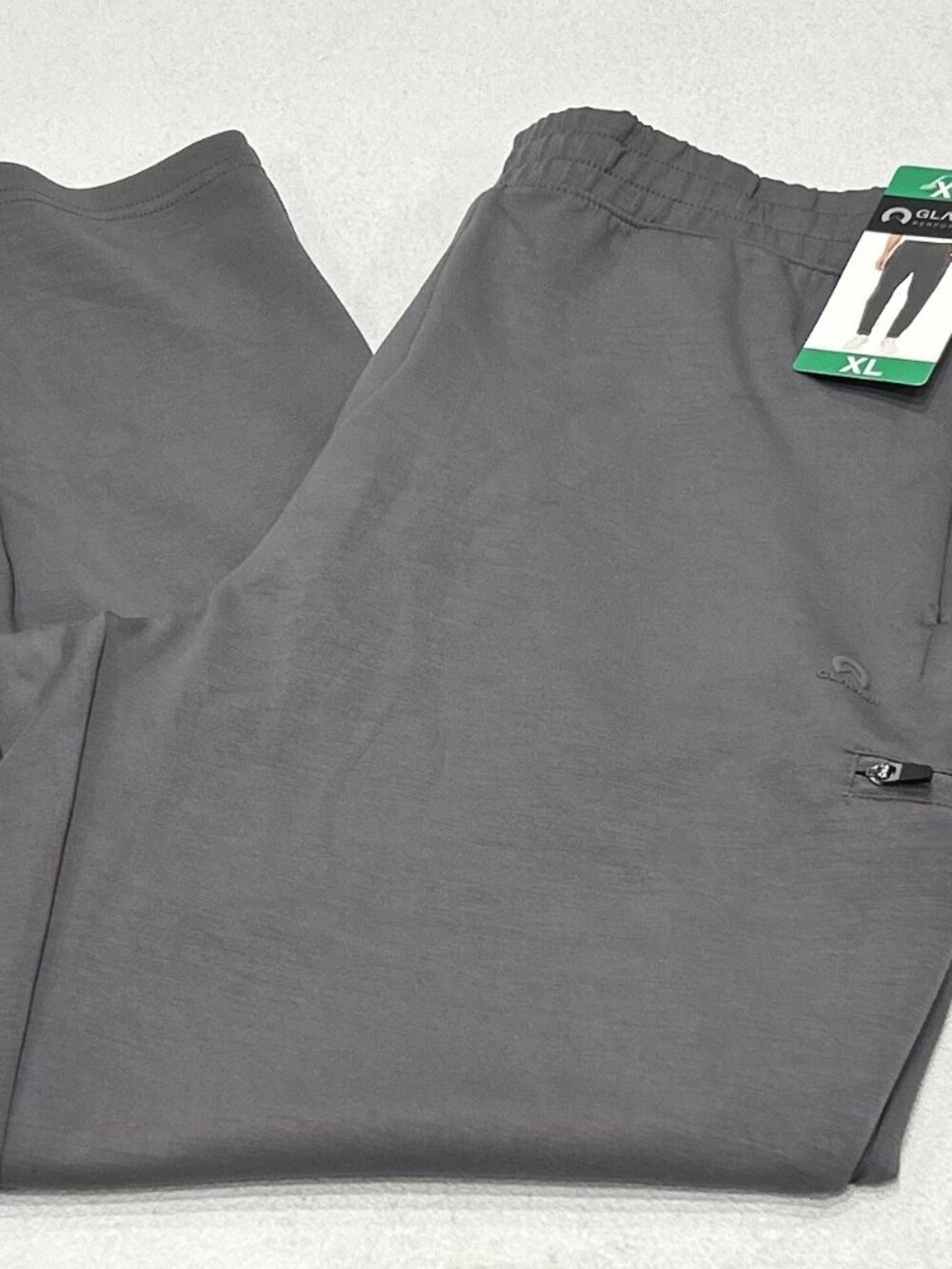 Glacier Performance Comfort Pant Waistband Zipper Pockets Drawstring Gray XL